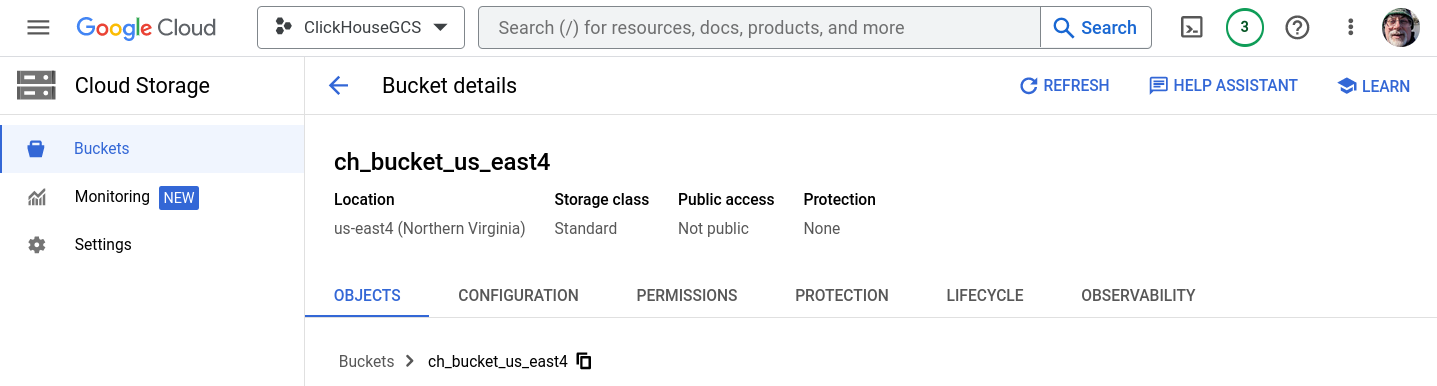 Создание GCS-бакета в регионе US East 4