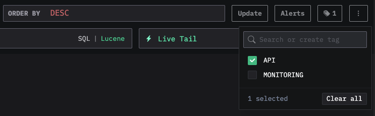 Теги в сохранённом поиске