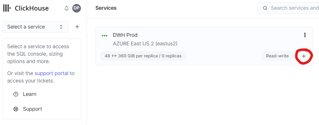 Создание нового сервиса в хранилище